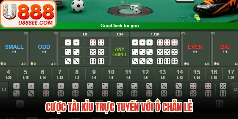 Cược tài xỉu trực tuyến với ô chẵn lẻ
