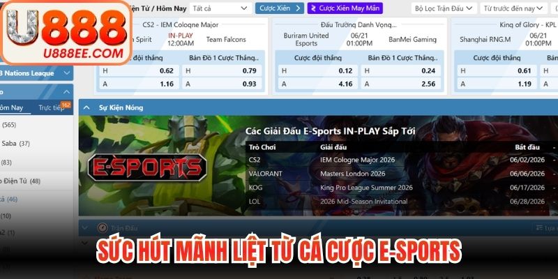 Sức hút mãnh liệt từ cá cược e-sports