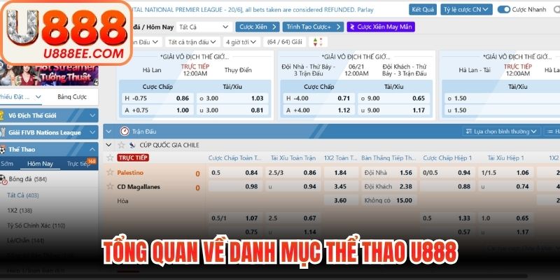 Tổng quan về danh mục thể thao U888